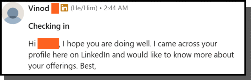 Inbound Lead on LinkedIn by Amplivance